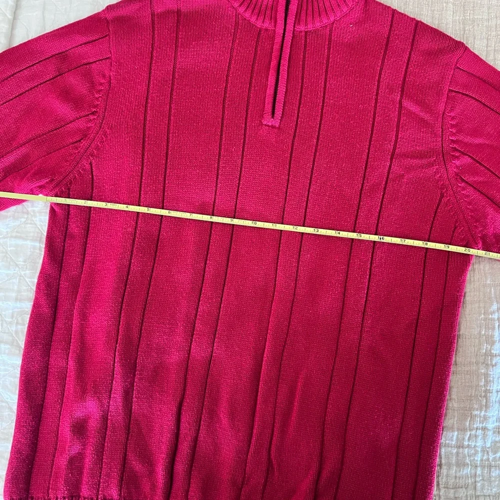 Geoffrey Beene Red Half-Zip Sweater | 100% Cotton | Men’s Large